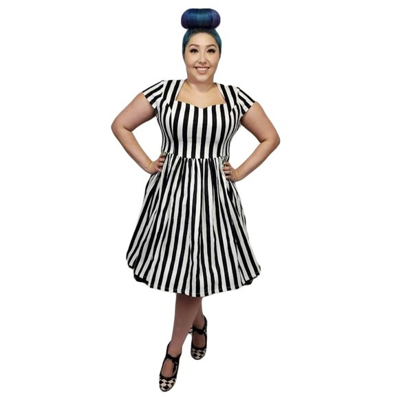 Banned Apparel Beetlejuice Striped Dress - Picture 2 of 4